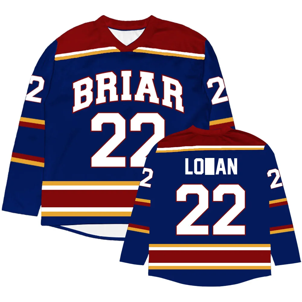 

Unisex Streetwear Off Campus Briar University Hockey Jersey Graham 44 22 DI LAURENTIS 66 Tucker46 T-shirt Long Sleeve Tees Moto