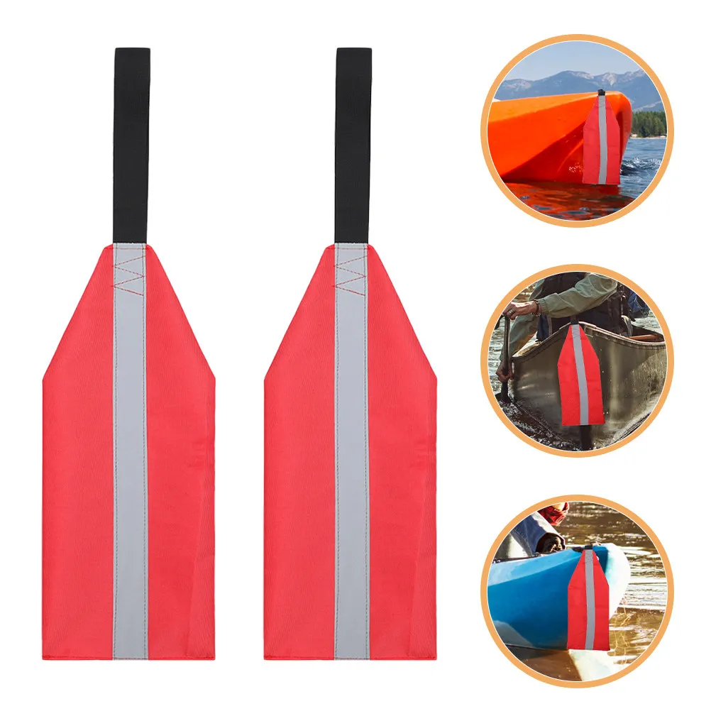 2 Pcs Boating Safety Flag Reflective Visibility Marine Cloth Kayak Flags for Canoe Towing