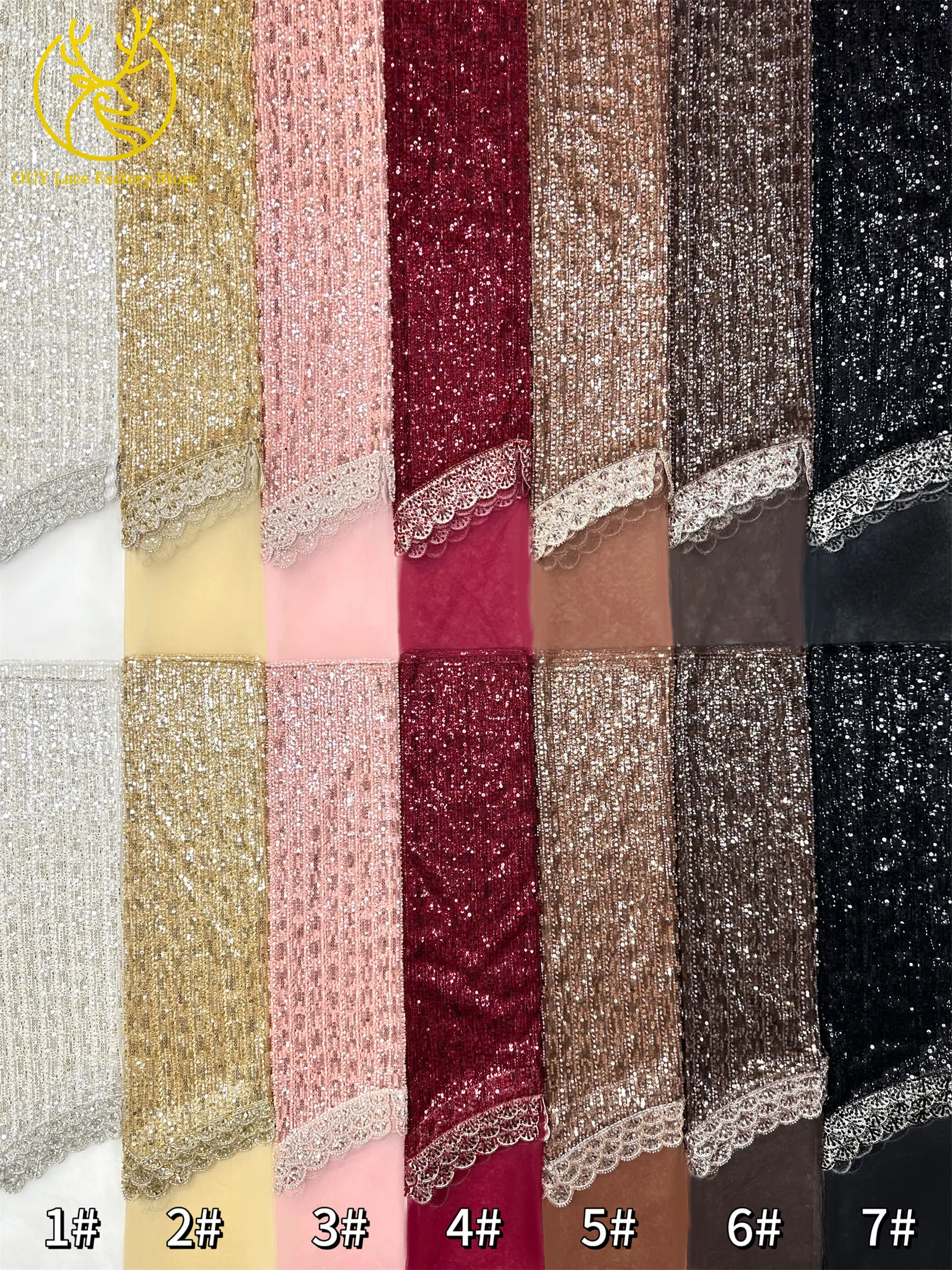 Weinroter 3D Luxus Dubai Stickerei-Spitzenstoff mit Perlen und Pailletten 2026 Afrikanischer Spitzenstoff für Damen Abendkleider und Partykleider zum Nähen – Detail 3