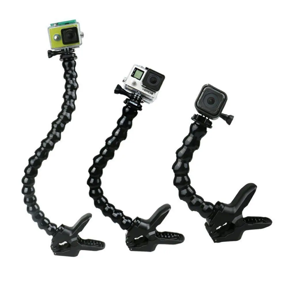 Jaws Goose Neck Bracket Stand Holder for GoPro Hero 1 2 3 3+ 4 5 6 7 8 9 10 11 12 13