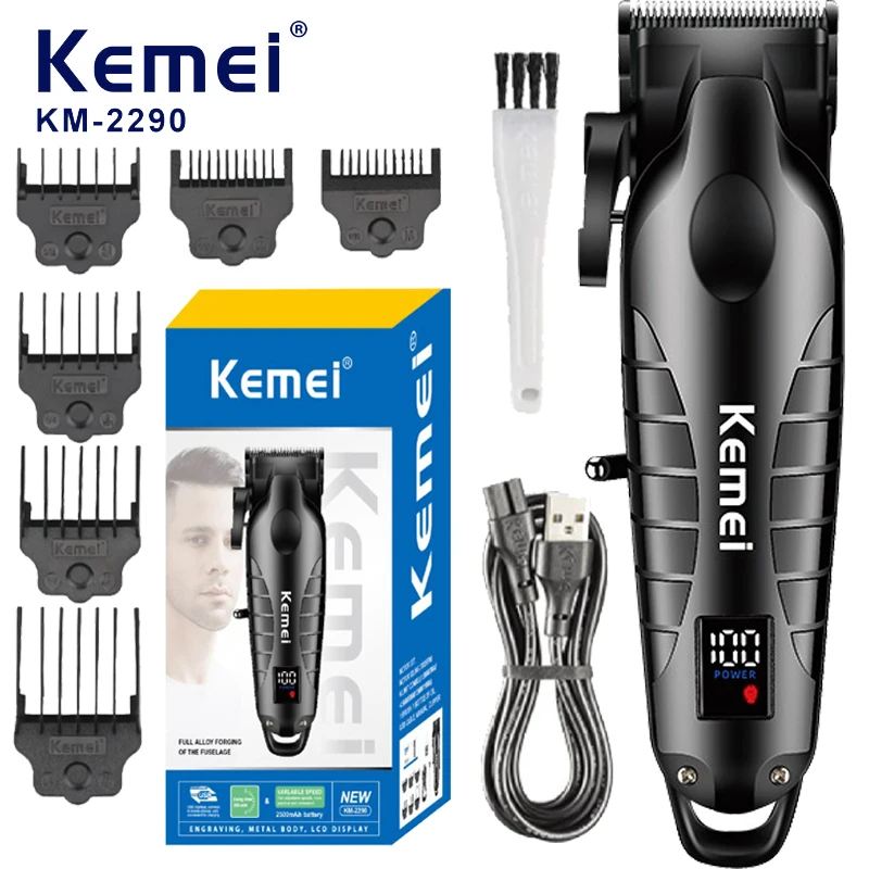 

Kemei Hair Clippers for Men Cordless for Hair Cutting Professional Barber Clippers USB Rechargeable Wireless Haircut Clippers