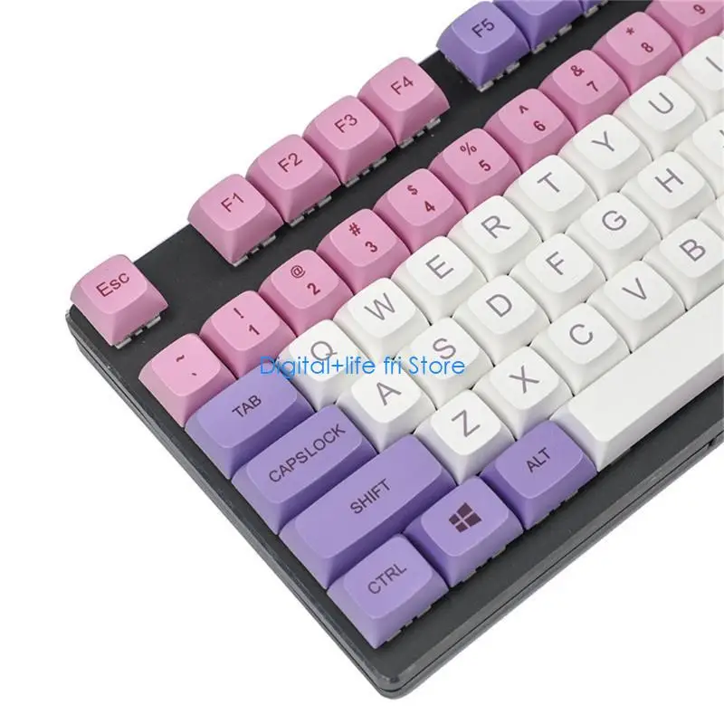 E06D ZDA Profile Keycaps for Mechanical Keyboard 134 Keys Dye-sub PBT Pink White Keycap for 980 96 84 68 64 Layouts