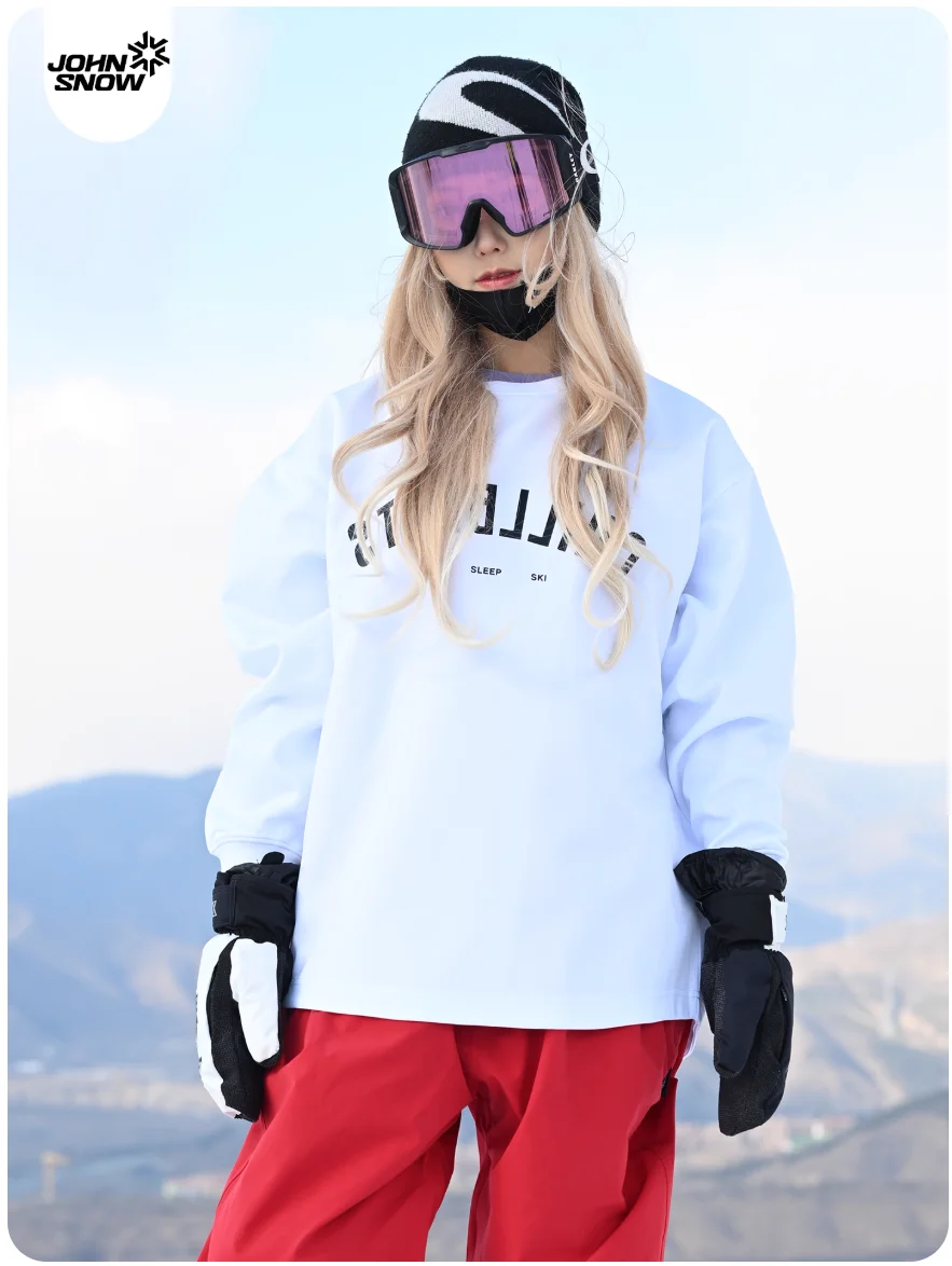 John Snow Felpa con cappuccio da sci Uomo Donna 2025 Abbigliamento da neve in stile americano a strato medio isolato resistente all'acqua per sport invernali all'aperto