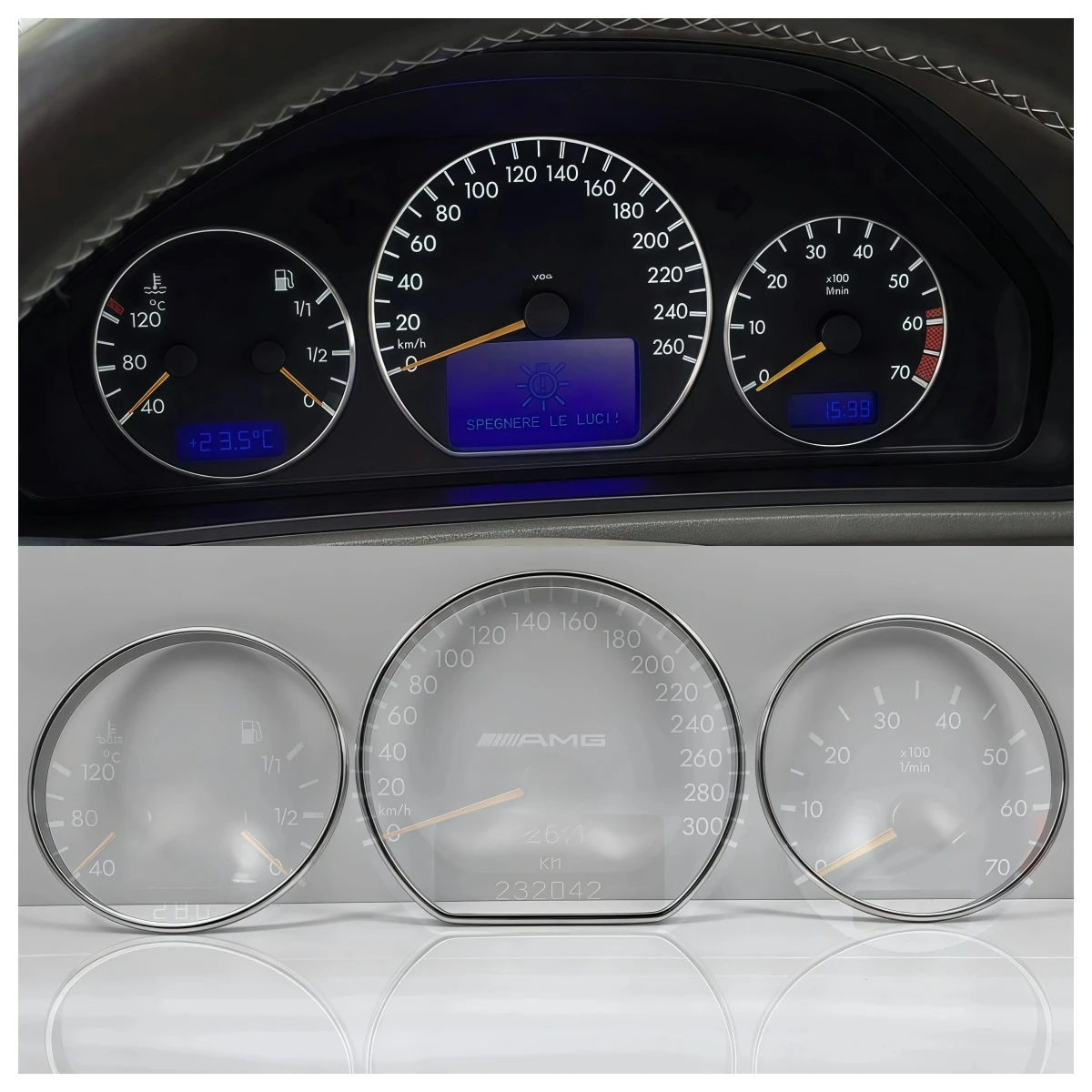 For Mercedes Benz W210 E Class 2000-2002 Car Accessories Chrome Speedometer Gauge Dial Ring Instrument Panel Ring