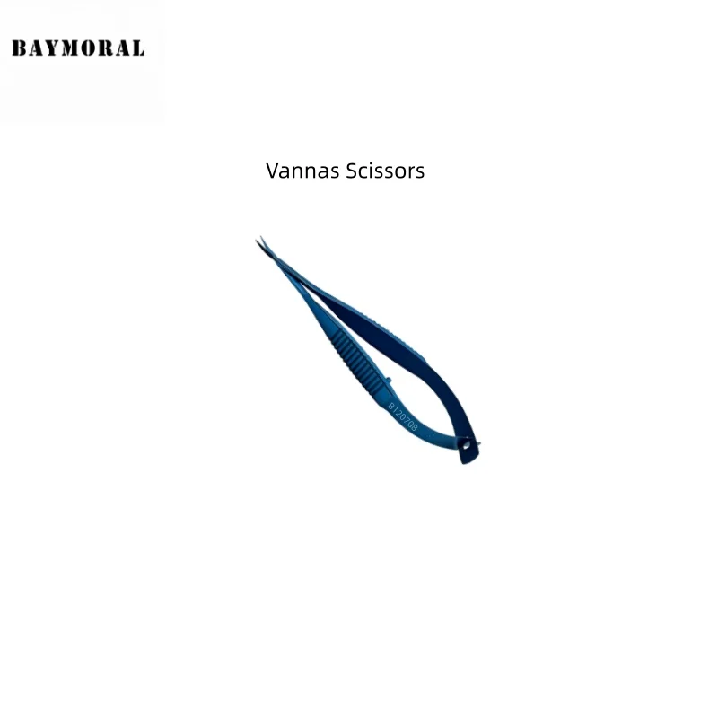 Ophthalmic instruments Sharp pointed tips. Curved 7.5mm blades, 9.5mm from pivot to tip, 82mm long