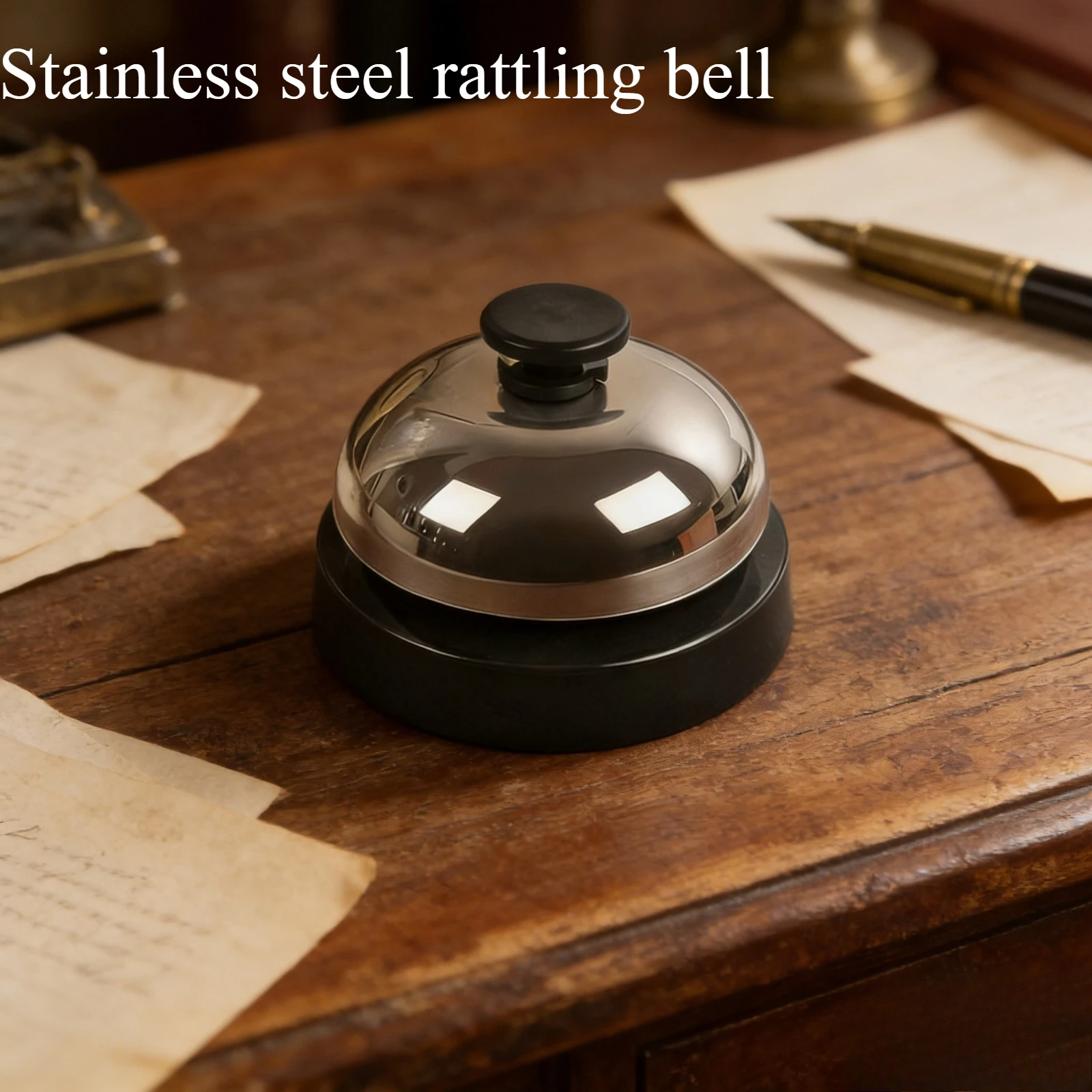 Campana de escritorio de acero inoxidable, campana de llamada duradera para hotel, restaurante, oficina y escuela, campana de servicio con sonido claro para clientes