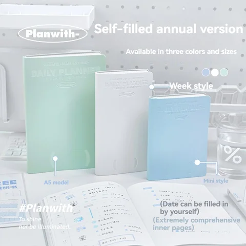 1PC Self Filled Plan Korean Portable Schedule Student Plan Efficiency Manual Planning Notebook