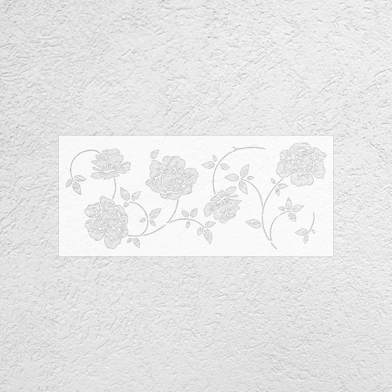 73cm - 122cm Wall Stencil For Painting Decor Silhouette Roses Petals Curving Stems Leaves Floral Elegant Classic S574