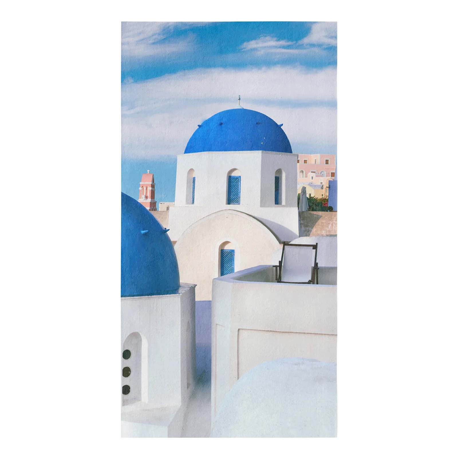 Greece Santorini Blue Roof Church Microfiber Cleaning Cloths Hand Towels Dishcloth Utensils For Kitchen House Things Wipe Towel