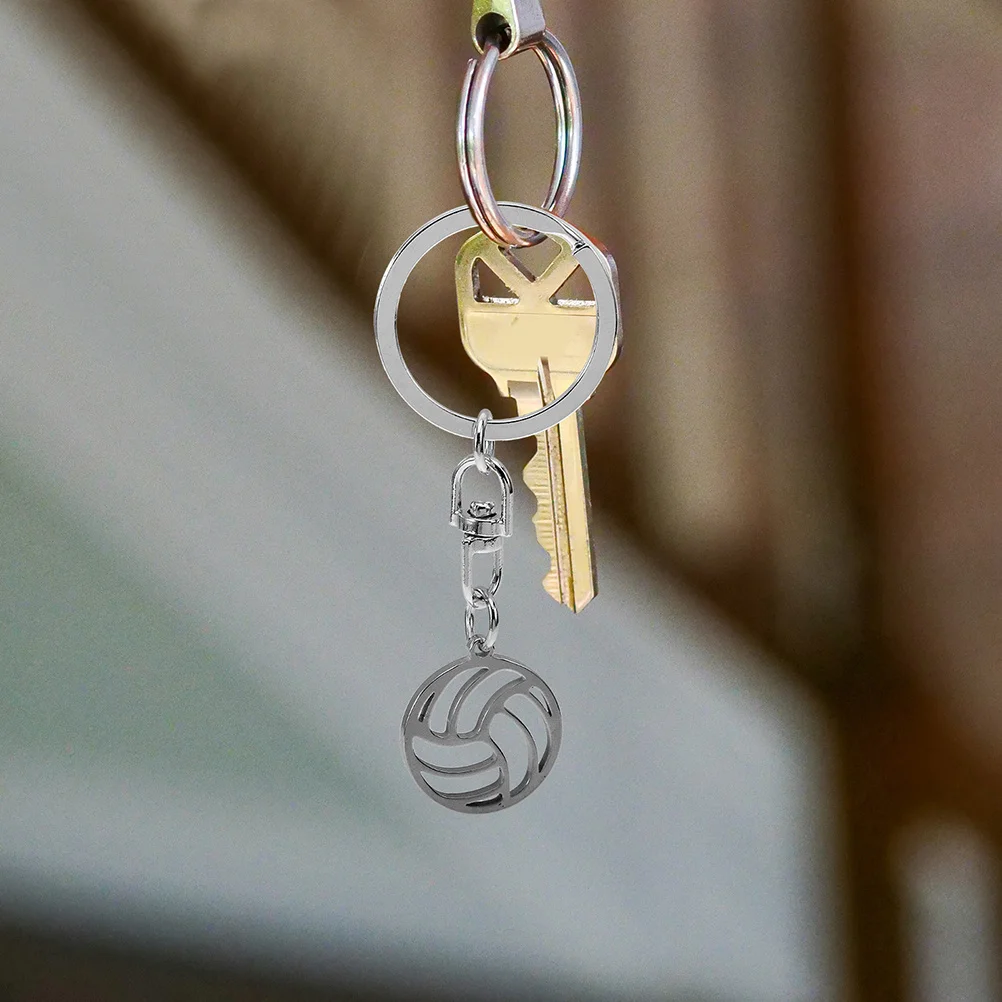 

3Pcs Volleyball Keychain Set Stainless Steel Hollow Pendant Sports Ball Keyring for Backpack Handbag Party Favor Volleyball