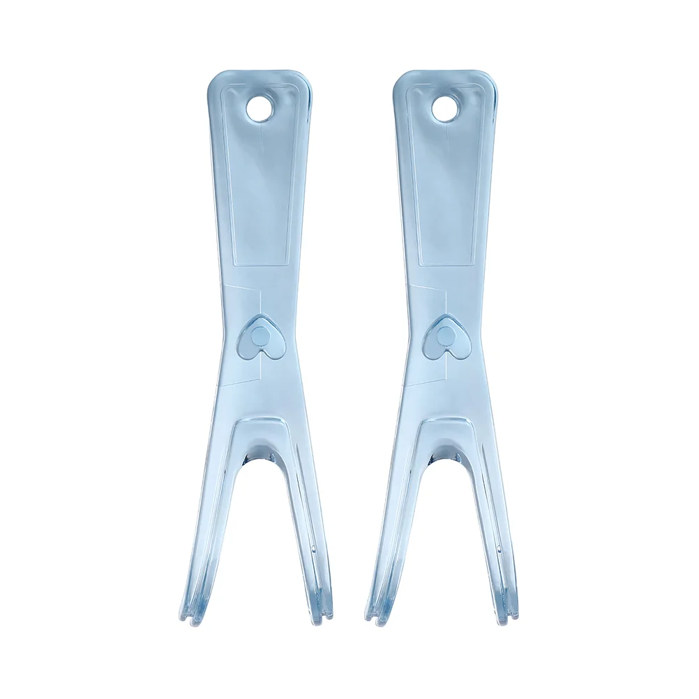 2 pçs suporte de fio dental confortável substituível fio dental palhetas de plástico chaves flosser threaders