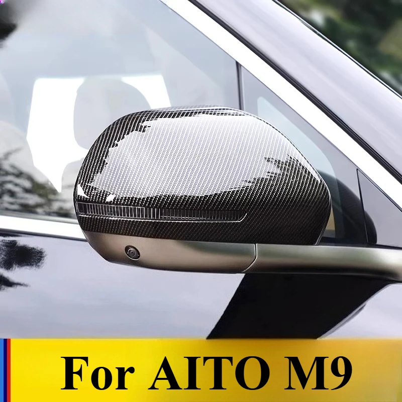 

For AITO M9 Carbon Fiber Rearview Mirror Cover, Interior Decoration & Modification, Anti-Scratch Mirror Protector