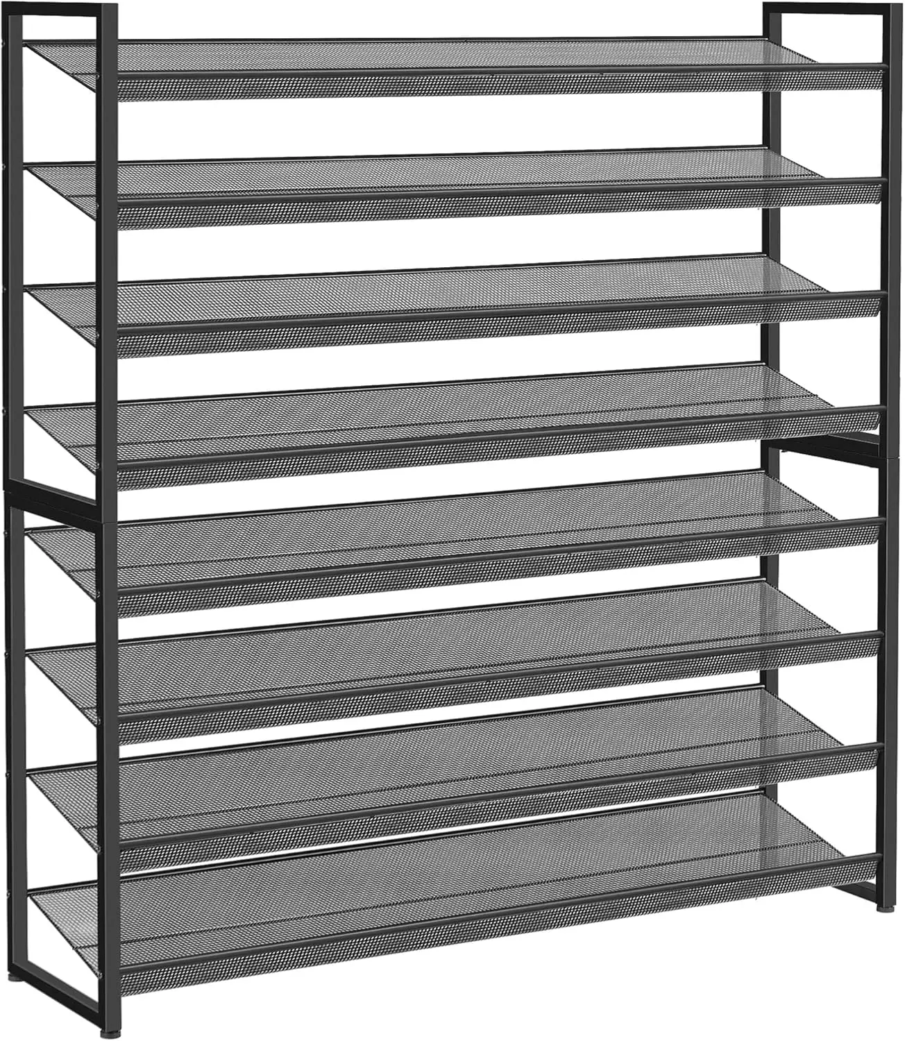 

Long Shoe Organizer,Max Holds 50 Pairs,8 Tier Metal Shoe Storage Shelf,4-Tier Shoes Organizer for Garage