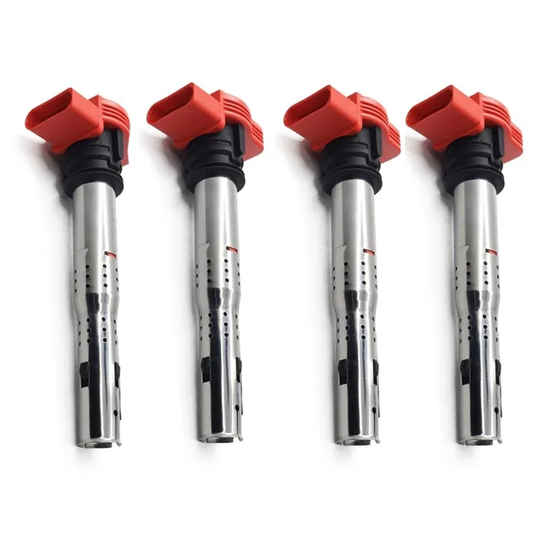 06C905115M 4Pcs Ignition Coils Ignition System High Voltage Package Auto for Audi A4 A6 A8