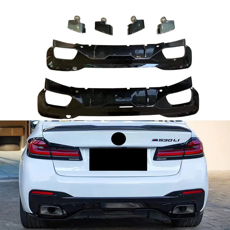 For BMW 5series G30G38 540MP Rear Bumper Diffuser Spoiler Lip Trunk Wing Body Kit Splitter Cover Trim Exhaust pipe tailpipe