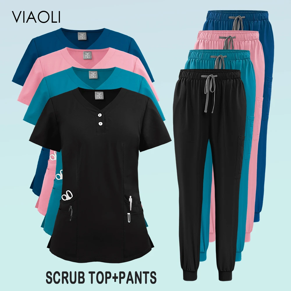 مستشفى ممرضة الدعك مجموعة طبيب الأسنان وزرة النساء الرجال المضادة للتجاعيد ملابس العمل السريرية الدعك الطبية الزي الرسمي التمريض الملحقات #1