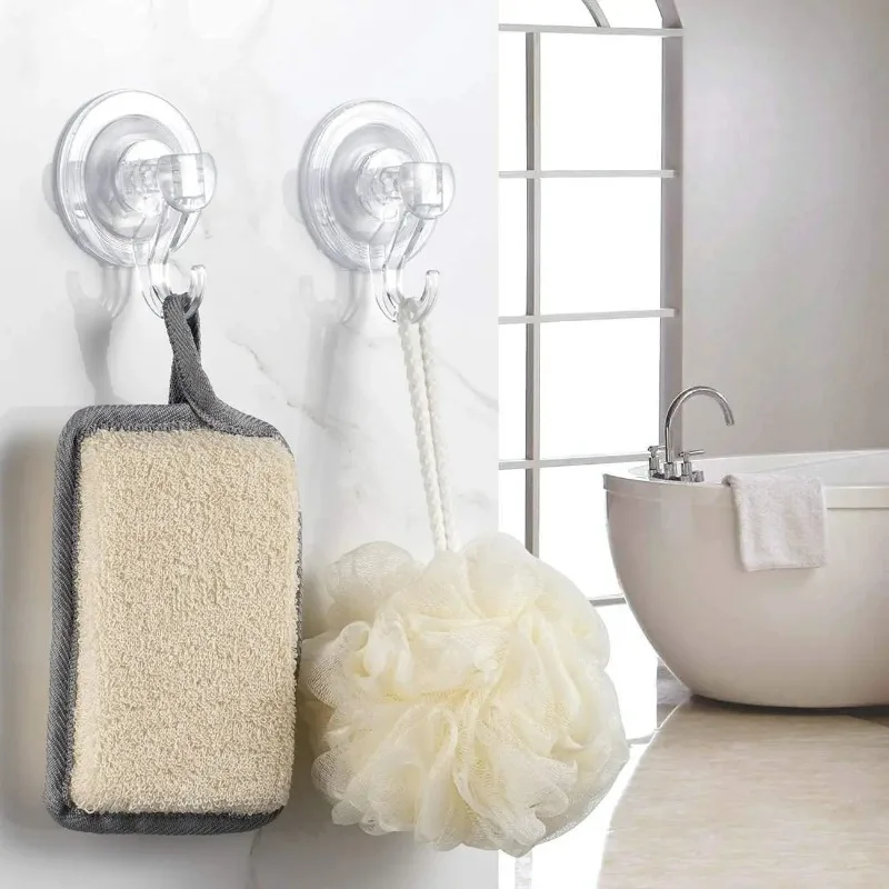 1-20pcs Transparent Suction Cup Hook Removable Vacuum Wall Bags Towel Hanging Hanger Kitchen Bathroom Window Glass Sucker Hooks view 4