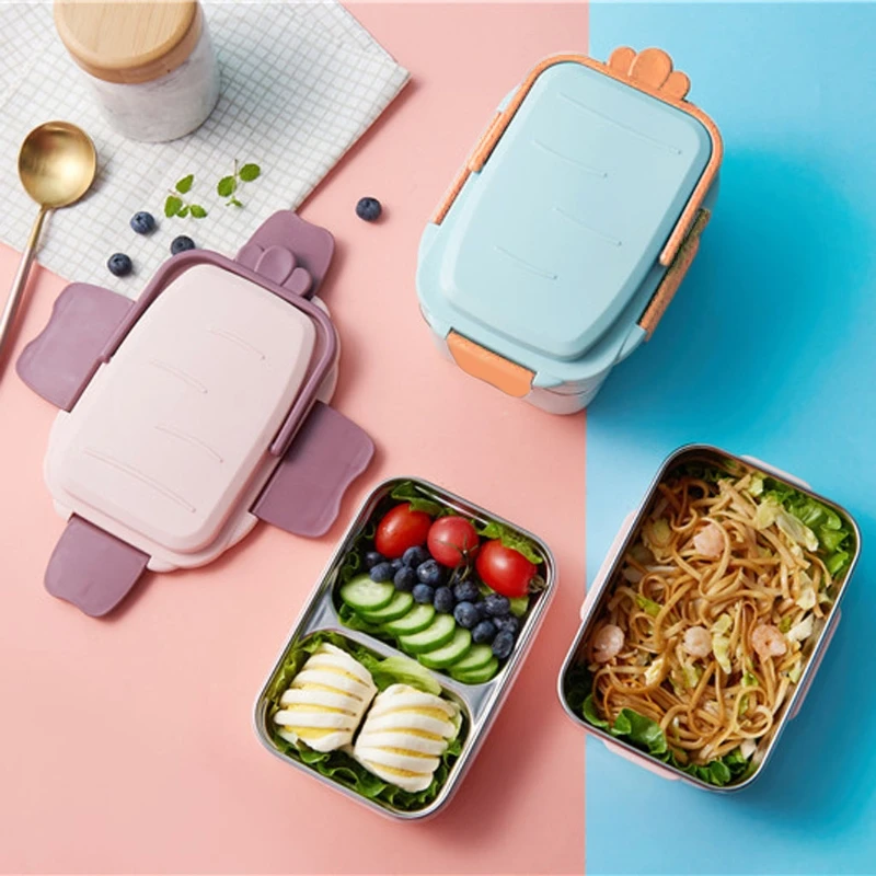 Chất liệu PE thép không gỉ Hộp thực phẩm lớp Hộp đựng đồ ăn trưa cách nhiệt Dropship