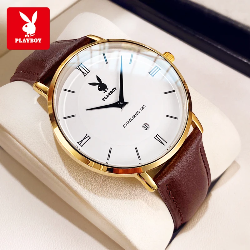 playboy-2601-luxury-men's-watch-casual-fashion-ultra-thin-quartz-watch-business-watches-for-man-waterproof-luminous-date-clock