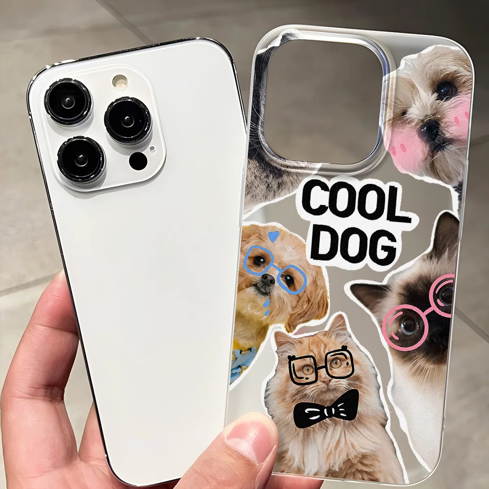 Cute Cat Animal Painted Case For iPhone 13 Cases iPhone 11 17 12 16 14 15 Pro Max 14Pro Max Cases Shockproof Bumper Cover Capa