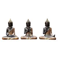 3Pcs Buddha Statues, Desktop Decor, Praying Relaxation or Shrine Resin Meditation Decor Spiritual Decor for Home Office