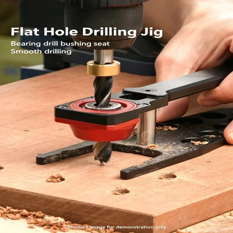 Multifunctional Flat Vertical Drilling Jig Precision Dowel Locator for Pegboard MFT Workbench Woodworking Hole Opening Tool