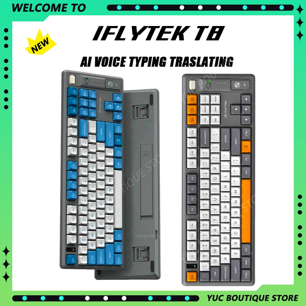 IFLYTEK Gaming T8 AI Voice Mechanical Keyboard AI Intelligent Equipped Deepseek Office Wireless 3-mode Custom Laptop Accessories