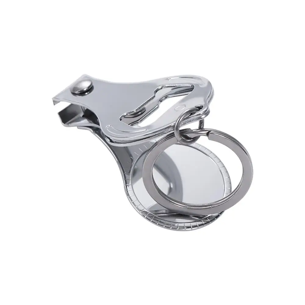 3 in 1 Nail Clippers Keychain Multifunctional Round Shape Bottle Opener Kering Foldable Design Steel Nail Cutter Bottle Opener