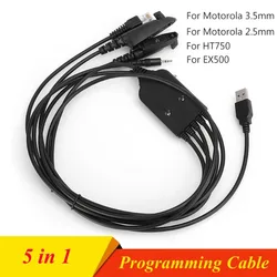 Motorola 5 in 1 FTDI USB Programming Cable For PTX760 EX600 CM140 EP450 GP300 GM338 GM340 GM360 GP328 CP150 GP3688 Walkie Talkie