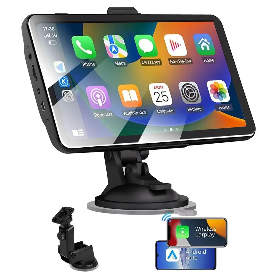 

Portable Carplay Screen for Car Compatable with Apple CarPlay and Android Auto,Wireless Car Play Unit with GPS Navigation,Blueto