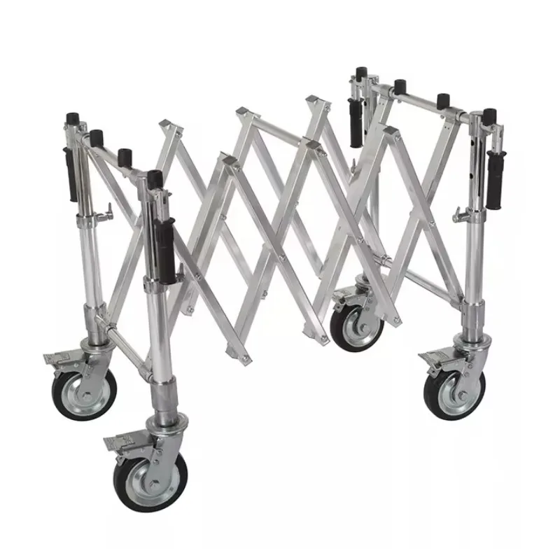 F-07 Funeral Home For Sale Flexible Wheel Durable Coffin Casket Trolley Aluminum Funeral Trolley Folding Funeral Church Truck