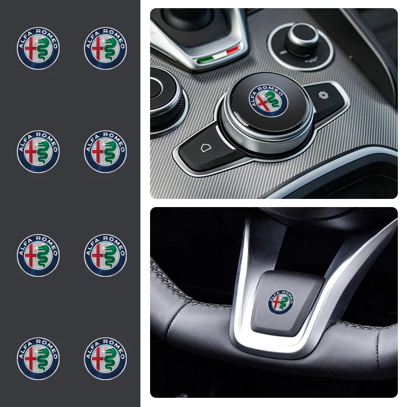 1/2/5/10pcs Car Stickers emblem Auto Decor Decals For Alfa Romeo Giulia Stelvio Giulietta 156 159 147 Mito Tonale Brera Disco V