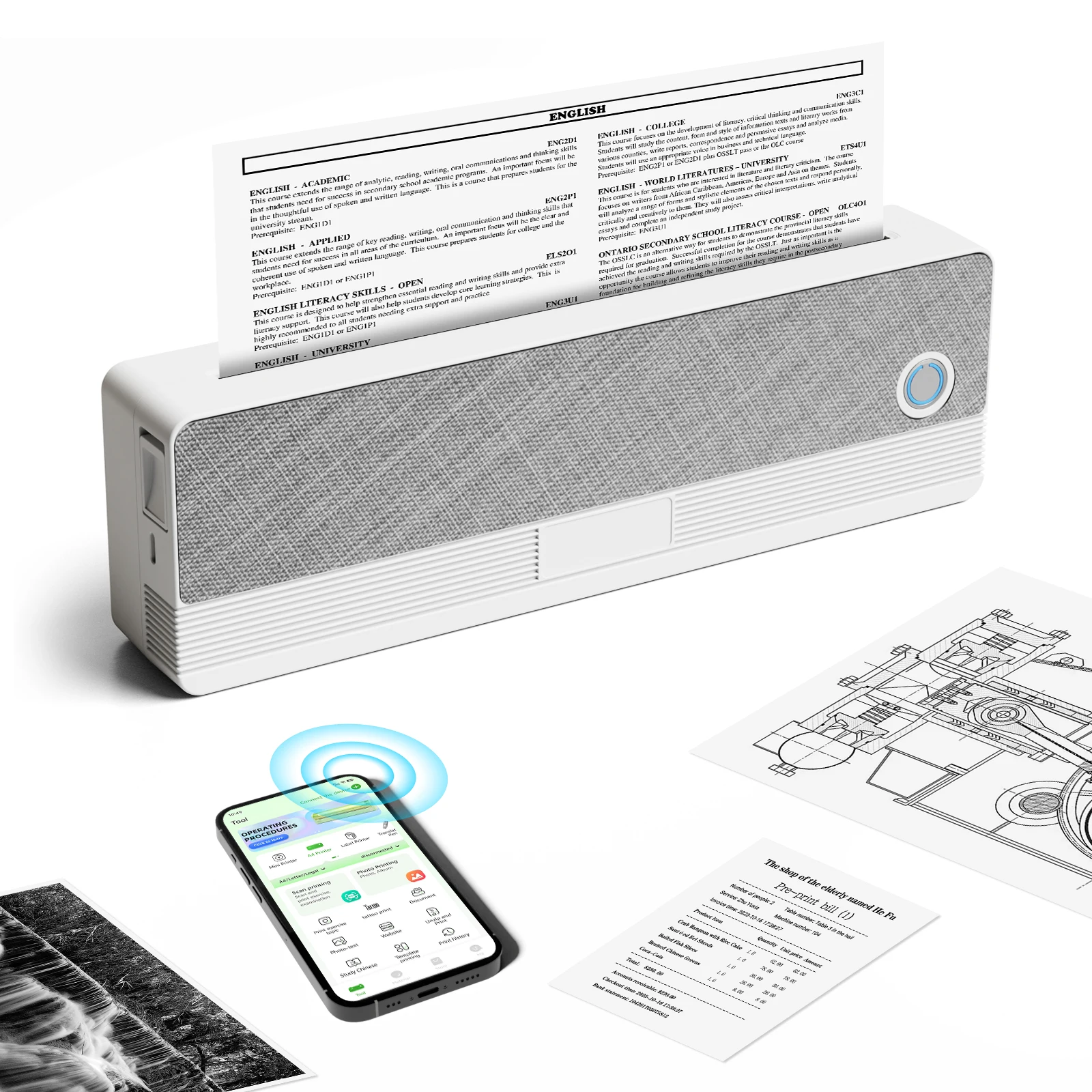 Imprimante thermique sans fil portable PeriPage P81 - Imprimante sans encre compatible avec téléphone Android et IOS et ordinateur portable