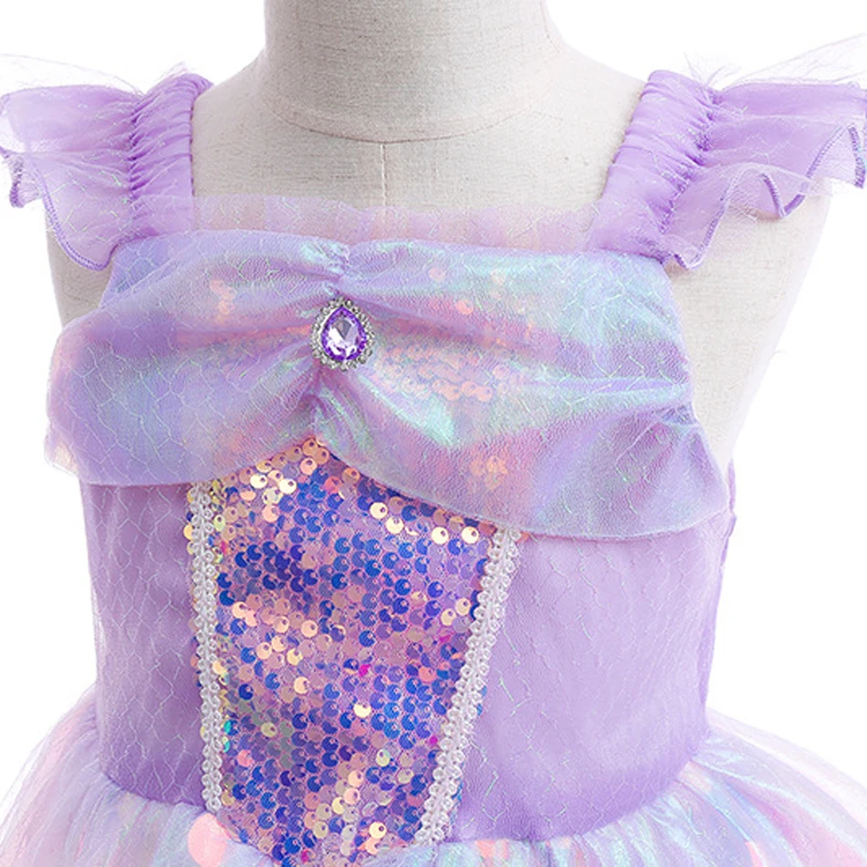 Little Mermaid Costume Girls Cosplay Stage Clothing Children Birthday Carnival Party Clothes Kids Princess Sequin Charm Dress