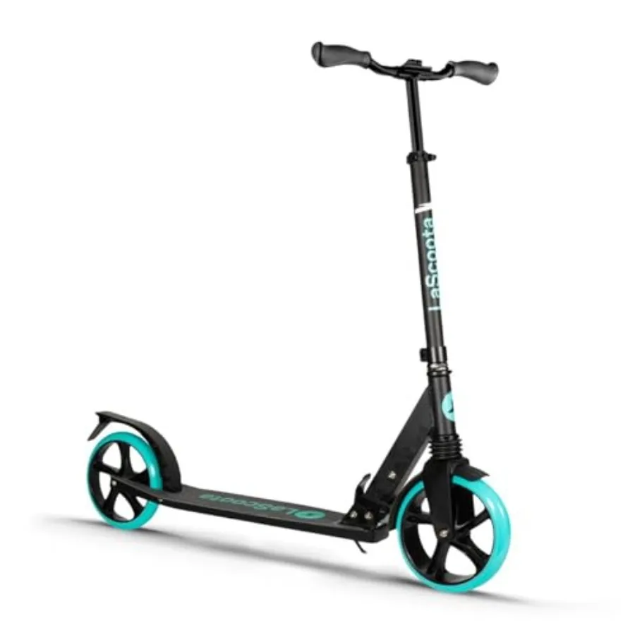 

Kick Scooter for Ages 6+ Teens Adults Large 8 Sturdy Urethane Wheels Adjustable Handlebar Lightweight Foldable Design Black Sup