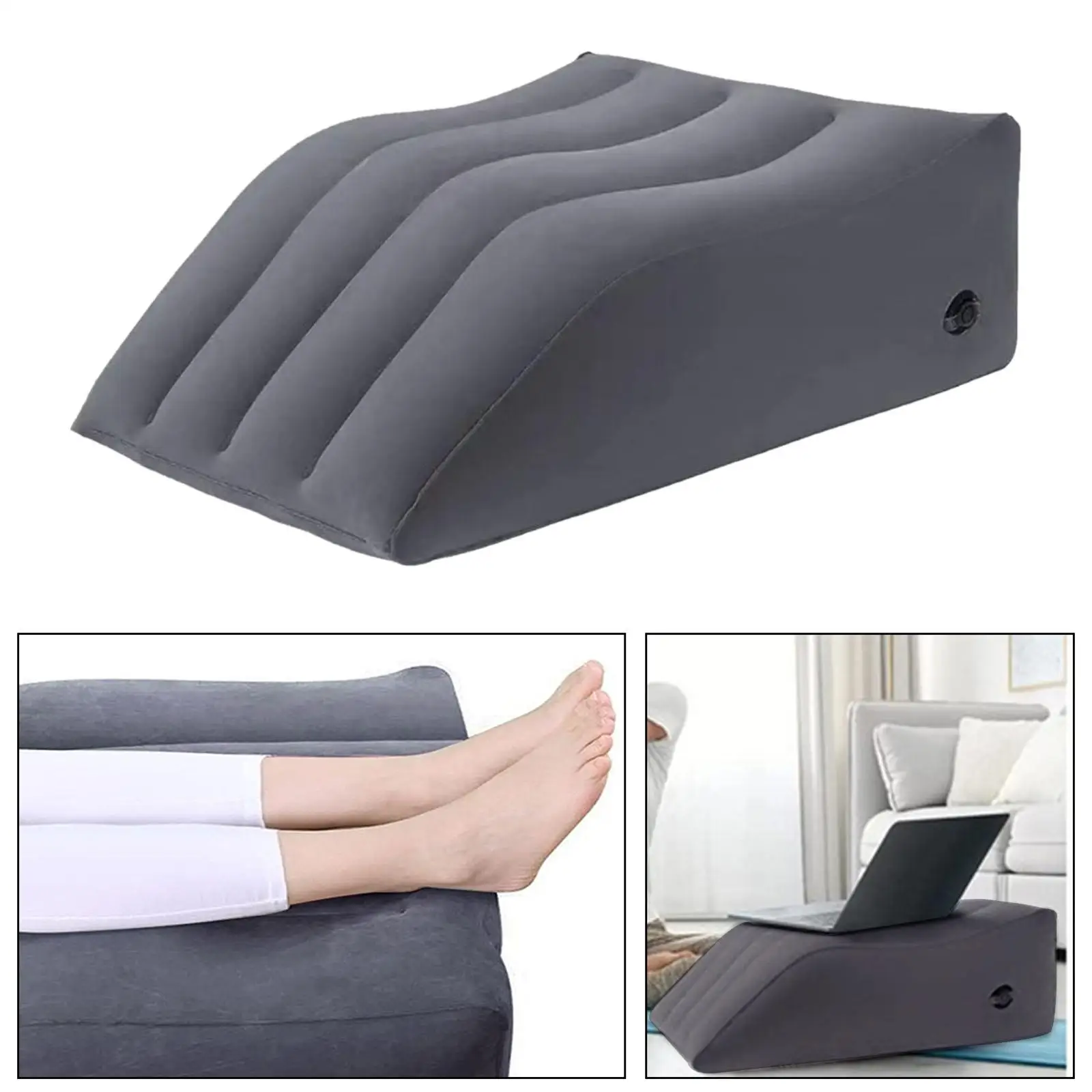 Inflatable Leg Pillow Lower Back Comfort Leg Pillow Leg Lift Pillow Knee Wedge Pillow for Sleeping Camping Reading Car Relaxing