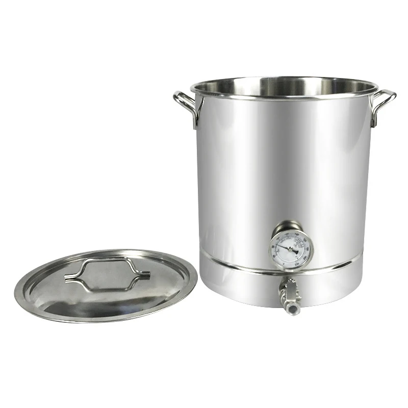 30L/40L/60L Stainless Steel Home Beer Brewing Kit, Fermentation Barrel with Thermometer & Tap Faucet