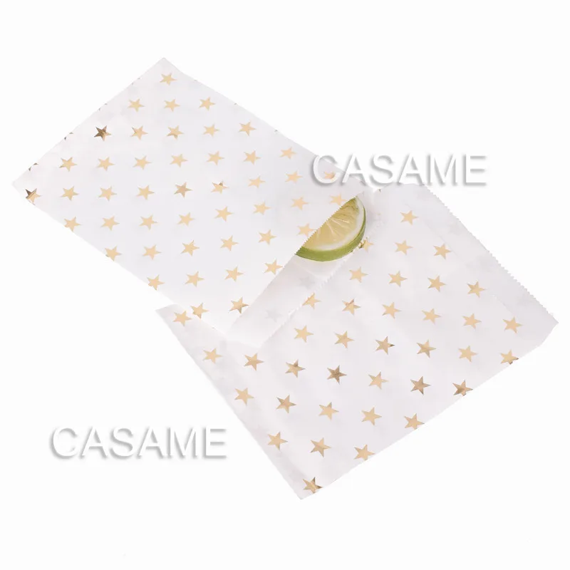 10pcs/pack 18cm Gift Bags Paper Pouch Rose Gold Paper Food Safe Bags Birthday Wedding Party Favors Gift Bags Packing for Guests