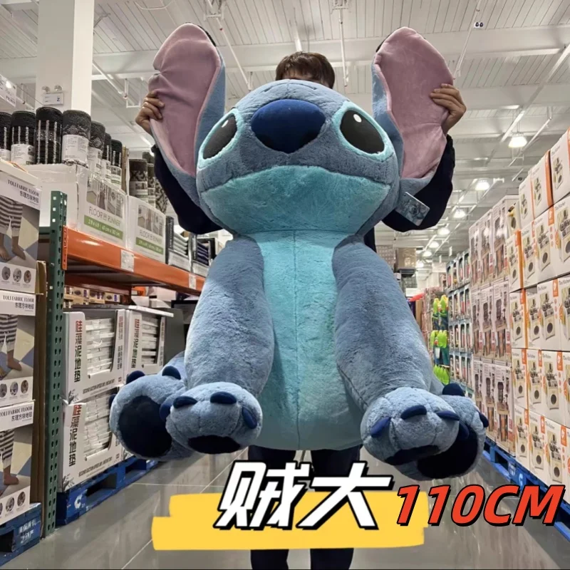 

110cm Giant Size Disney Lilo&Stitch Plush Stuffed Doll Cartoon Animal Couple Sleeping Pillow Softmaterial Toy For Christmas Gif