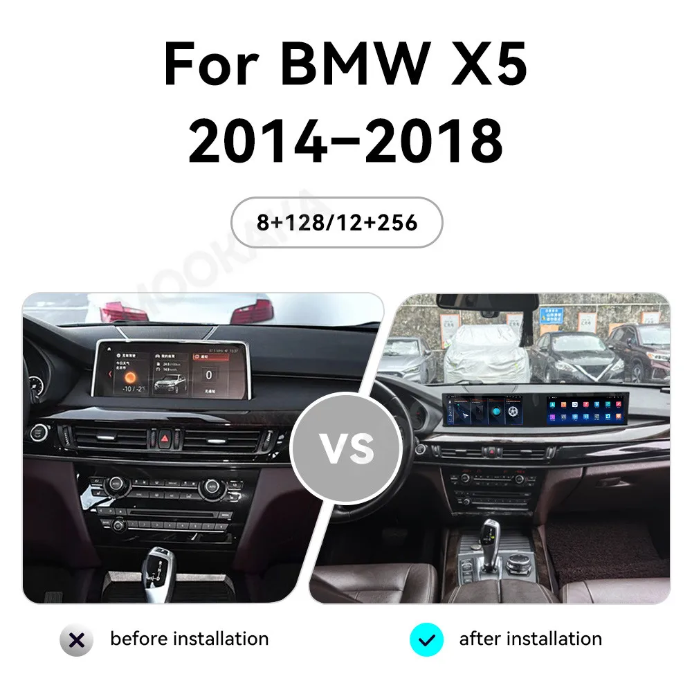 Car Radio Android Auto 3D Dual Screen For BMW X5 2014-2018 CarPlay Video Stereo Multimedia Player Navigation Dashboard Head Unit