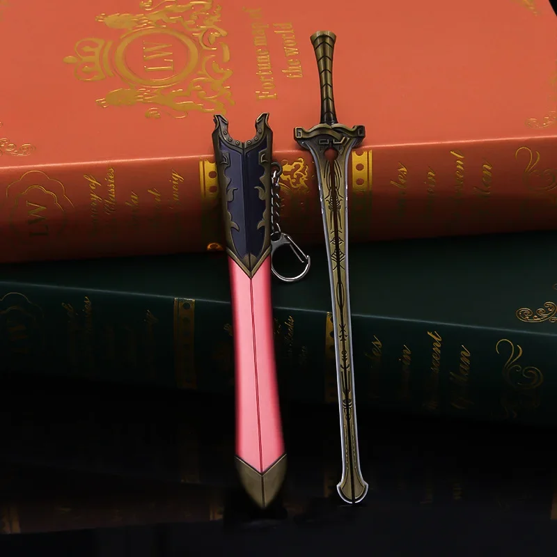 22cm/8.66in Qin Emperor Series Weapon Model Toy Yan Ri Sword Keychain Alloy Sheath Anime Metal for Boy's Gift Gaming Peripherals