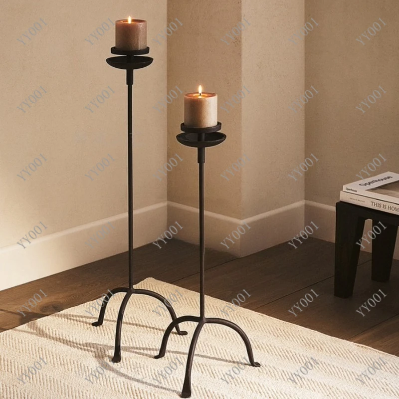 European Retro Tripod Candle Holder French Tall Candle Stand for Home B&B Decor