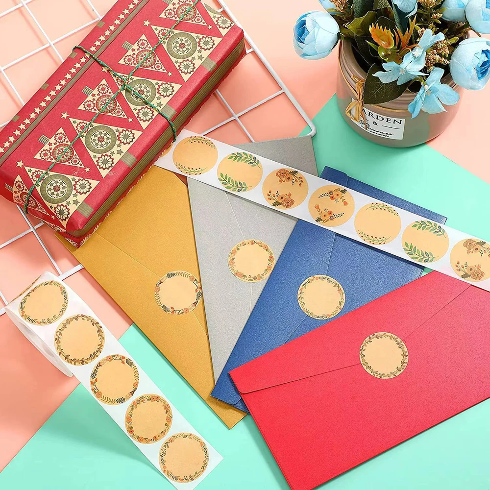500pcs Retro Kraft Paper Labels Stickers Blank Writable Sealing Labels for Gift Decor Jar Food Classification Sticker Stationery