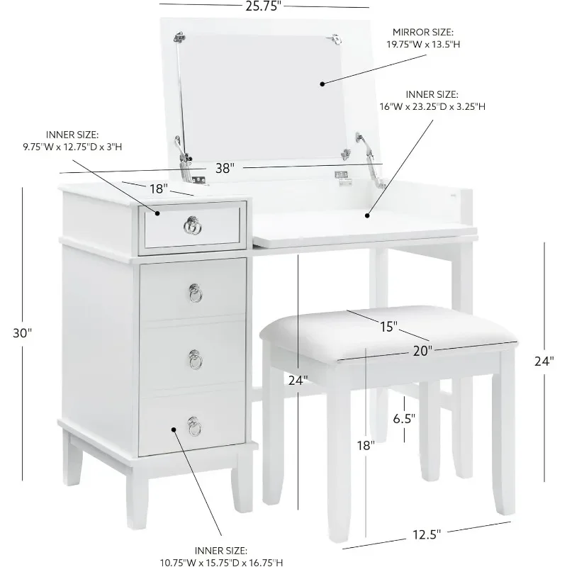 Juego de tocador, blanco