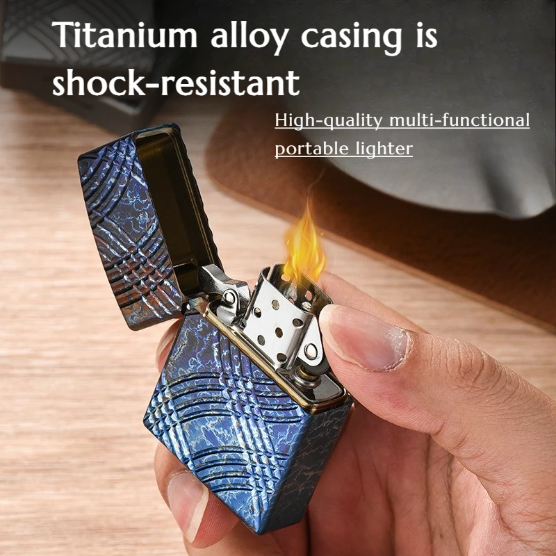 

High-end Titanium Alloy EDC Lighters Multi-functional Outdoor Hiking Camping Trips Come Portable Emergency Heating Tools Gift
