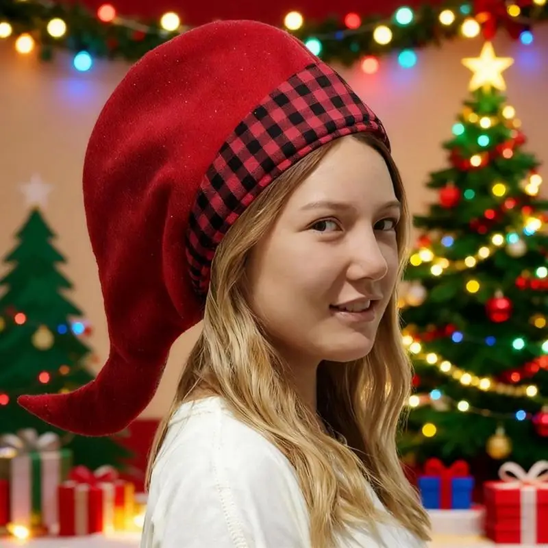 Y3NE Cheerful Elf Hat Dwarf Unisex Hat Slouch Christmas Headwear Baggy Hat Slouch Mischievous Elf