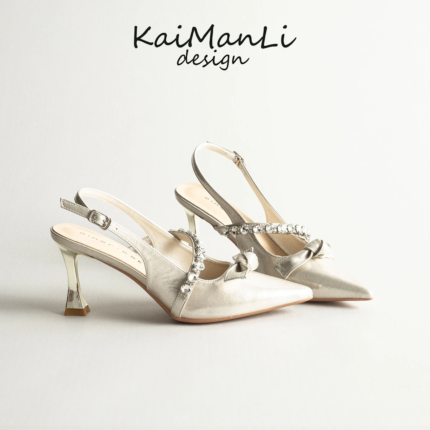 

Women's Pointed Toe High Heels 2026 New Versatile Elegance One-Strap Knot Thin Heel Wrap Head Sandals Diamond