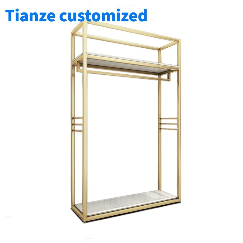 

[Customized]Custom Metal Hanging Display Garment Dresses Rack Clothes Display Rack Store Furniture Clothing Display Rack