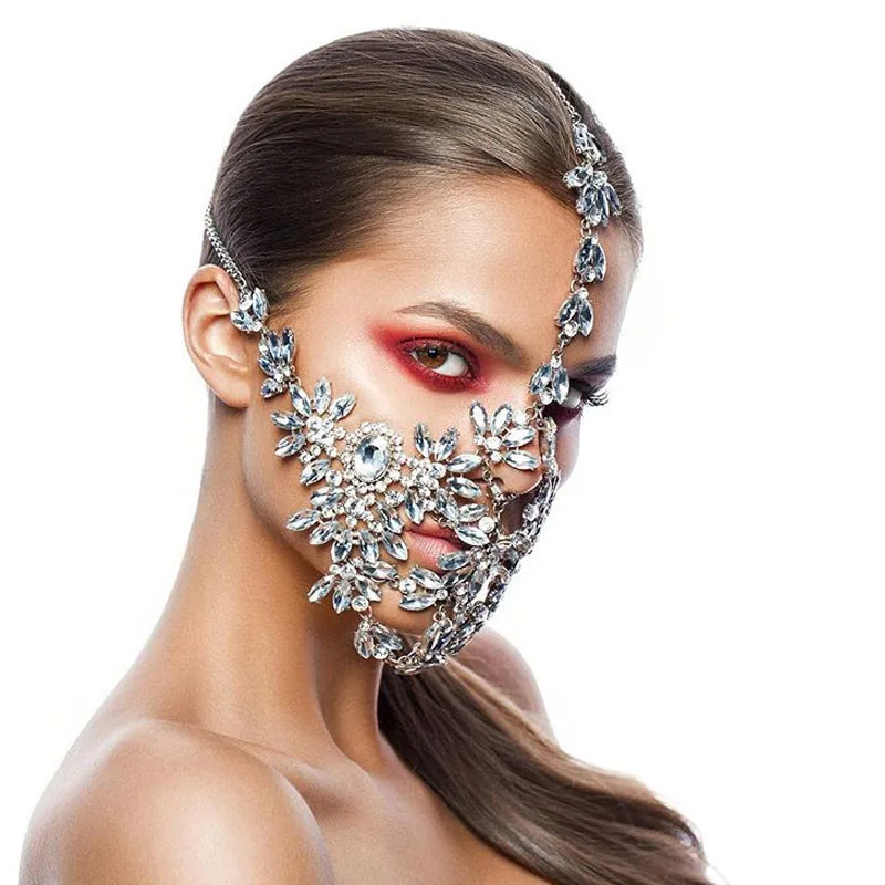 

Mask Rhinestone Style Homemade Hair Accessories Headgear Adjustable Women's Fashion Trend All-Match Fashion Clothing Decorations