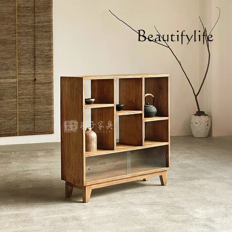ZL Teacup holder Bogu display rack Side cabinet Solid wood storage rack Meal side cabinet Tea room Tea storage rack